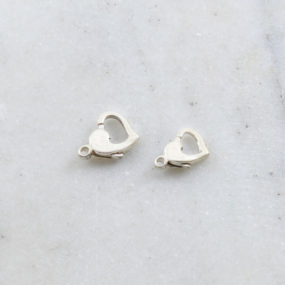 Sterling Silver .925  Heart Trigger Clasp Choose your Size 12mm x 8mm or 13mm x 10mm Jewelry Making Supplies Chain Findings Sturdy