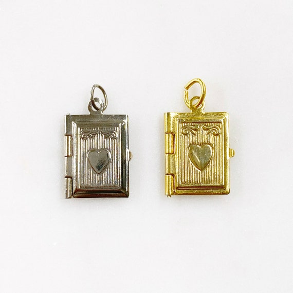 1 Piece Notebook Locket Charm Choose Your Color Gold or Silver Base Metal Locket Charm