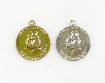 Saint Anthony Charm Choose Your Material Gold Filled Or Sterling Silver Religious Charms Jewelry Making Charms