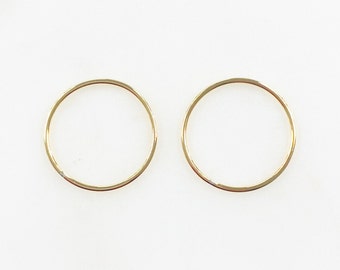 2 Pieces 19mm 14k Gold Filled Smooth Connector Ring Open Circle Charm Soldered Ring Jewelry Making Supplies Permanent Jewelry