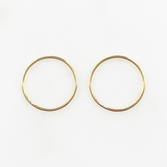 2 Pieces 19mm 14k Gold Filled Smooth Connector Ring Open Circle Charm Soldered Ring Jewelry Making Supplies Permanent Jewelry