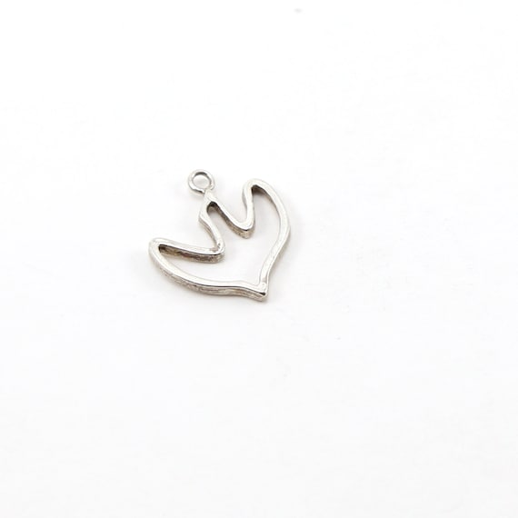 Sterling Dove Silhouette Flying Bird Delicate Sparrow Charm