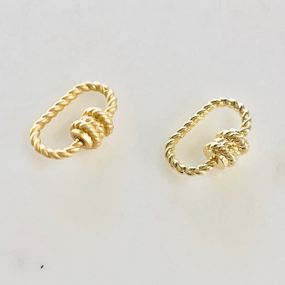 Rope Style Carabiner Screw Clasp Necklace Connector Jewelry Supply Matte or Shiny Gold Plated