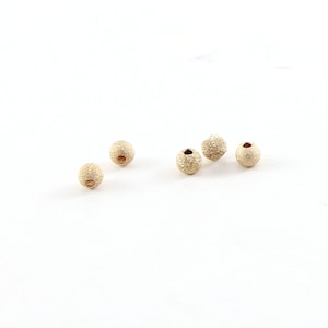5 Pieces 3mm Stardust Bead Shiny Sparkle Seamless Round Round 14K Gold Filled Spacer Beads