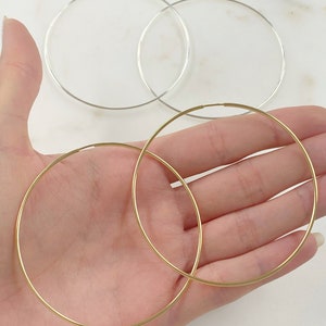1 Pair 14K Gold Filled or Sterling Silver Very Large Endless Hoop Earring Choose Your Style 65mm Earring Wires Earring Hook Component image 4