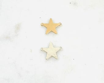 2 loop connector star 14k gold filled or sterling silver delicate lightweight dainty charms permanent jewelry