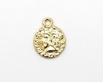 Vermeil Gold Double Sided Liberty Coin with Detailed Shield Back Pendant Coin Replica Medallion