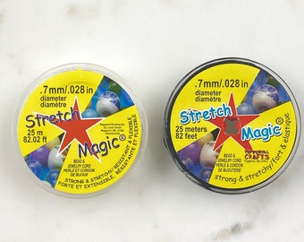 Stretch Magic Bead y Jewelry Cord .7mm 25 metros Cordón Elija su color claro o negro