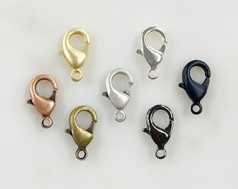 10 piece 15mm rounded lobster clasp choose your style clasp jewelry making supplies clasp findings