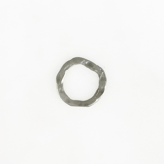 1 Piece Hammered Sterling Silver Raw Open Circle Connector Ring Charm 16mm Circle Link Charm