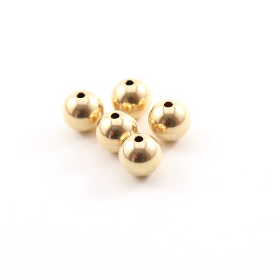 5 Pieces 10mm Smooth Seamless Round 14K Gold Filled Spacer Beads