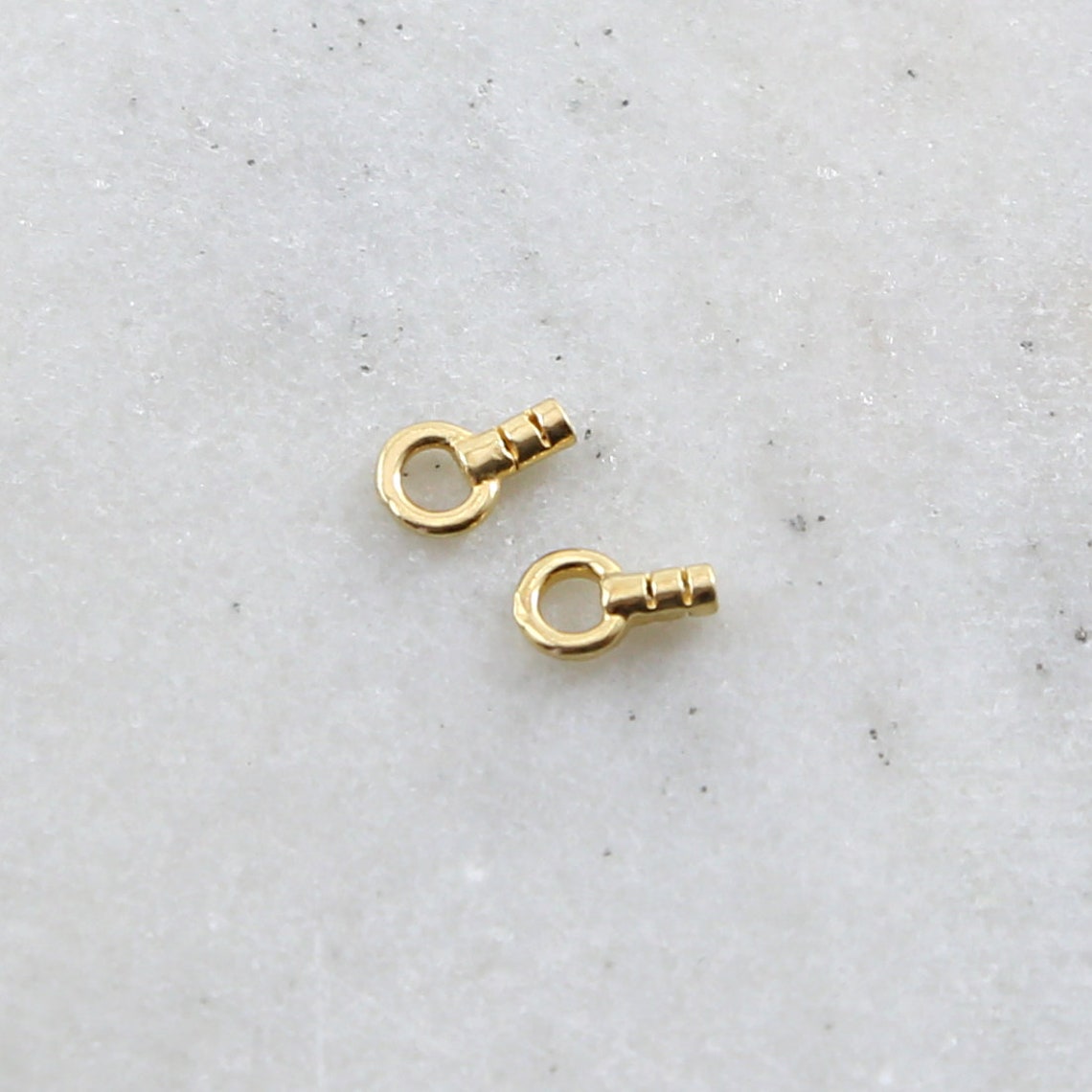 2 Pieces Small .7mm Opening Vermeil Beading Chain End Cap Etsy