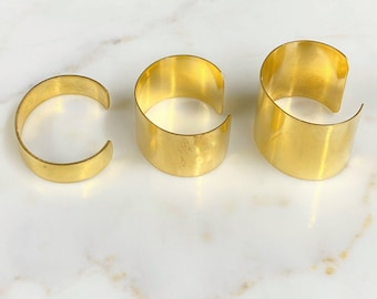 Smooth raw brass cuff bracelet choose your size small, medium, or large, ready to wear cuff
