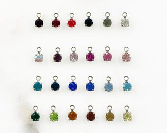 15 piece swarovski  crystal round rhinestone  crystal 5mm charm choose your color base metal jewelry making beads