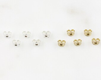10 Stück Schmetterlingsohrringverschlüsse, Farbe wählbar, Sterlingsilber oder 14-karätiges Goldfilled, Ohrringherstellungszubehör