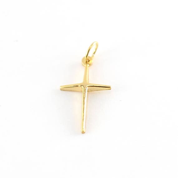 14K Gold Filled Plain Cross Charm Religious Spirtual Pendant