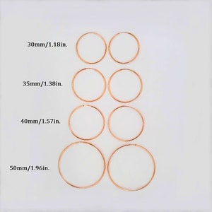 1 Pair 14K Rose Gold Filled Small Endless Hoop Earrings ,30mm,35mm,40mm, 50mm Earring Wires Earring Component imagem 3