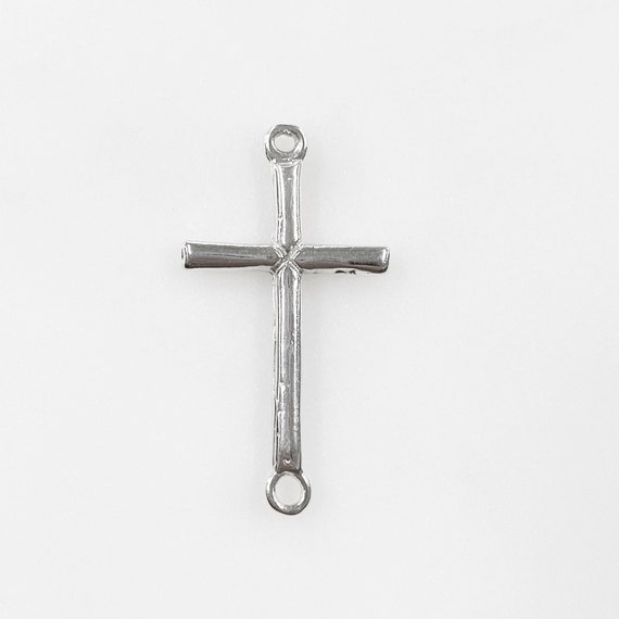 Sterling Silver 26mm Horizontal Cross Connector Link Charm