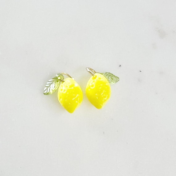 2 Pieces Yellow Acrylic Lemon Charm Juicy Fruit Charm Cute Acrylic  Charm Food Pendant