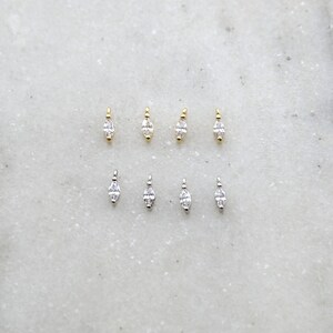 Four Pieces Dainty Tiny Marquise Pave CZ Small Drop Cubic Zirconia Rhodium Plated Pendant in Gold and Silver