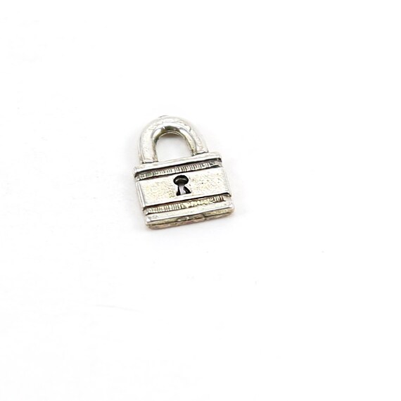 Flat Small Open Lock Charm in Sterling Silver Best Friend Pendant