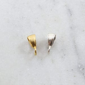 Smooth simple minimalist open pendant bail in sterling silver or vermeil jewelry making supplies necklace pendant findings