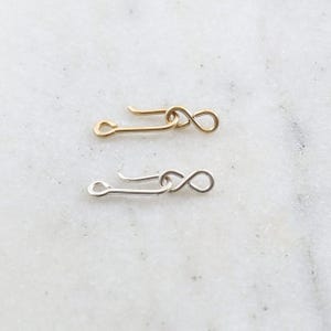 Tiny hook and eye infinity clasp set in sterling silver or 14k gold filled jewelry making supplies chain findings