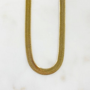 Prêt-à-porter Collier avec chaîne à chevrons épais en or 18 carats de 7 mm en 16 ou 18 pouces