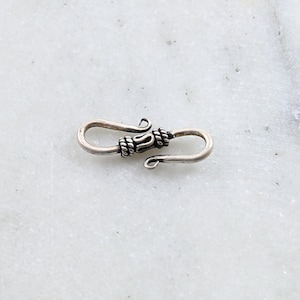 Sterling Silver S Hook Clasp with Bali Style Rope and Swirl Design Jewelry Making Supplies Chain Findings