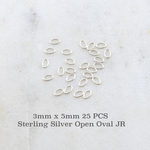 25 Pieces 3mm x 5mm Sterling Silver Open Oval Jump Rings Charm Links Jewelry Making Supplies Sterling Findings