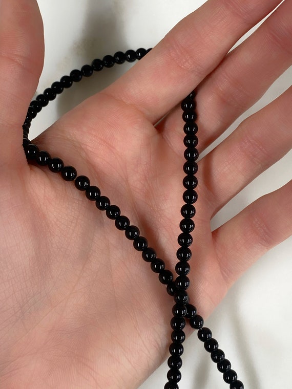 Furla | Jewelry | Furla Italian Designer Long Beaded Necklace Beautiful Shiny  Black Beads | Poshmark