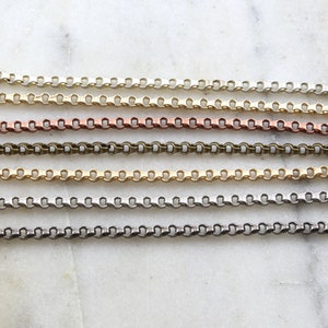 Base Metal Plated Chain Thick Sturdy Oblong Circle Chain in 7 Finishes / Chain by the Foot image 1