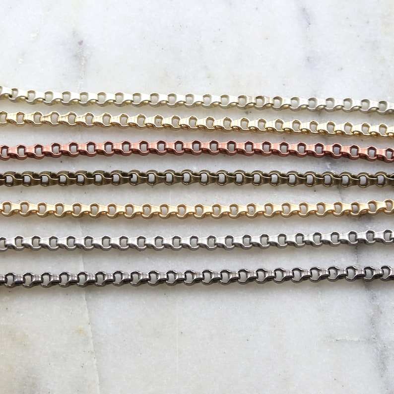 Base Metal Plated Chain Thick Sturdy Oblong Circle Chain in 7 Finishes / Chain by the Foot image 1