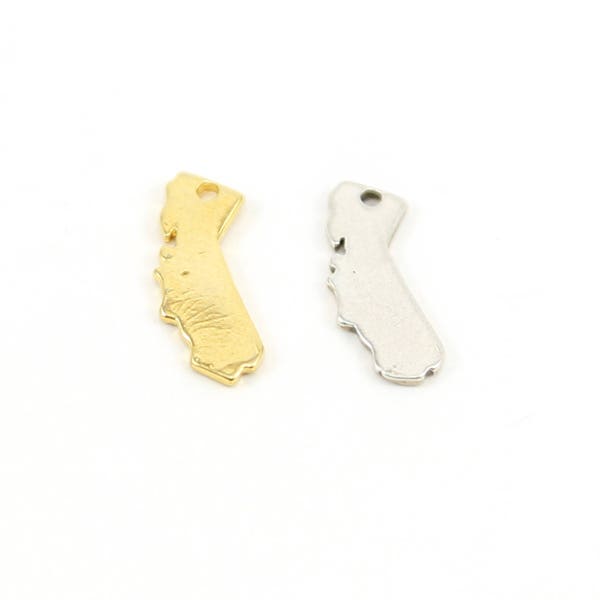 Tiny California State Charm in Sterling Silver or Vermeil Gold