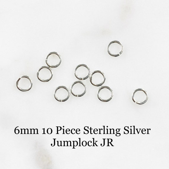 6mm 10 Piece Sterling Silver Jumplock Jump Ring Jewelry Making Supplies