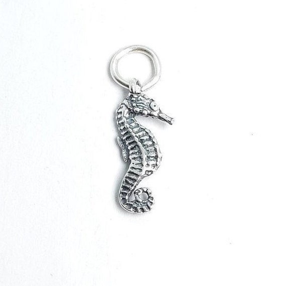 Sterling Silver Seahorse Double Sided Ocean Inspired Charm