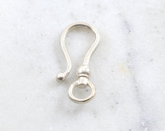Sterling silver large heavy duty smooth shiny hook clasp jewelry making supplies chain findings