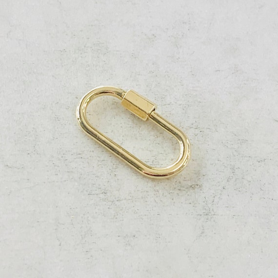 Plain Simple Carabiner Screw Clasp Gold Plated Necklace Connector Clasp