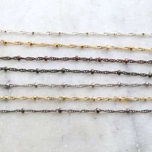 Base Metal Plated 2.5mm Filigree Satellite Ball Dotted Chain in 7 Finishes / Chain by the Foot