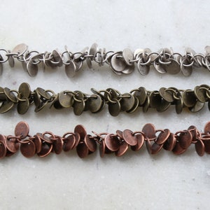Unedles Metall Kleine 6mm Flache Kreis Baumeln Kette in Antik Silber, Antik Kupfer, Antik Messing / Kette am Fuß