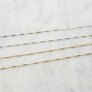 Dainty Bar Chain with Tiny Links Dainty Modern Choker Necklace Chain / sold by foot / Bulk Chain
