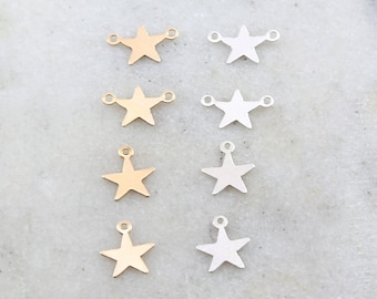 4 Pieces Choose your Star 14K Gold Filled or Sterling Silver Delicate Lightweight Dainty Tiny Charms Permanent Jewelry