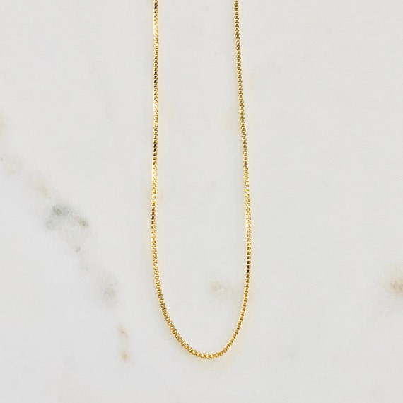 Ready To Wear Finished Box Chain 14K Gold Filled 1mm Finished Chain 16" or 18" Ready Made Necklace