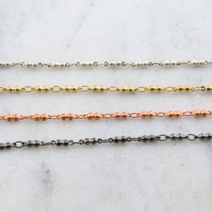 Basis Metallkette Doppelkugelkette in Glänzendem Gold, Glänzendes Silber, Gunmetal, Glänzendes Kupfer / Kette am Fuß