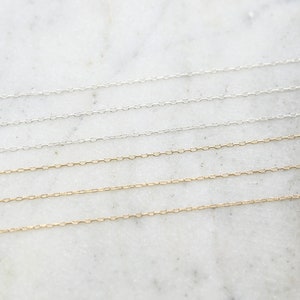 Ultra Delicate Venetian Long Flat Rectangle Cable Chain Box Chain Sterling Silver or 14K Gold Filled Sold by the Foot/ Bulk Unfinished Chain