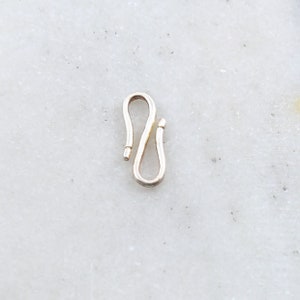 Sterling Silver Skinny S Hook Clasp with Notched Ends Design Jewelry Making Supplies Chain Findings