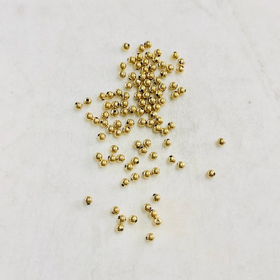 100 Pieces 3mm Round Gold Plated Spacer Beads