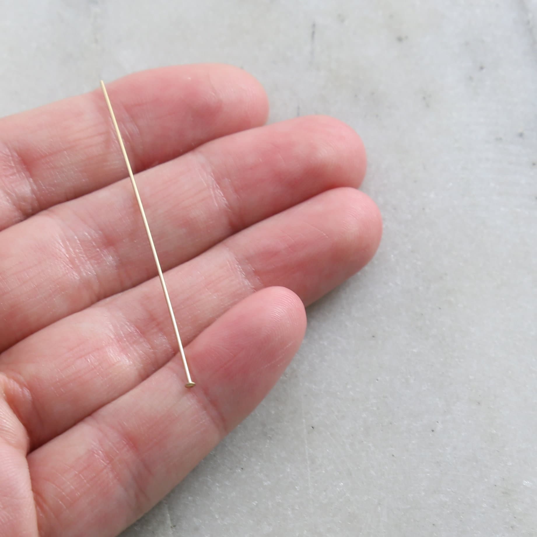 14K Gold Filled Flat Head Pins - A Grain of Sand