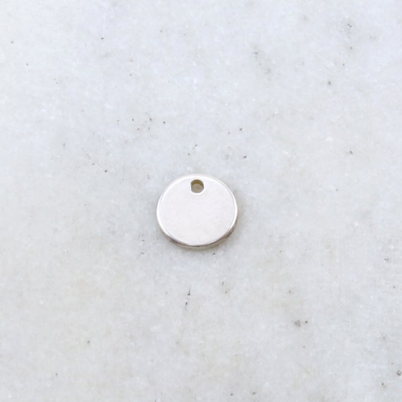 Sterling Silver Small  Round Stamping Disc in Sterling Silver Simple Dainty Minimal Blank Coin