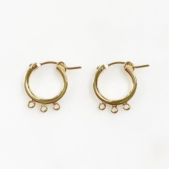 1 Pair- Thick Flex Tube Hoop With 3 Loops 14k Gold Filled Classic Hoop Earring  Component Earring Wires Earring Hook